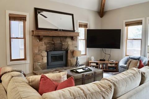 Comfy, clean living room. Cozy Gas Fire