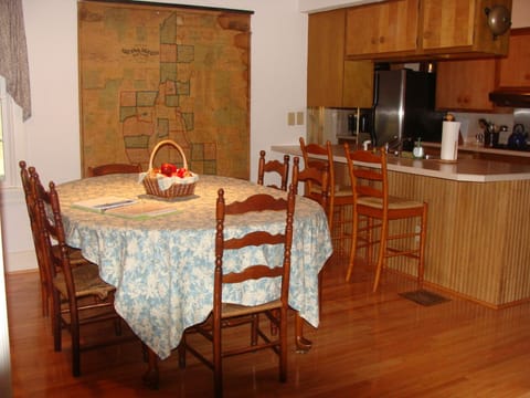 The Breakfast nook is just off the kitchen and seats 6-8.