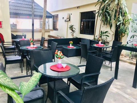Outdoor banquet area