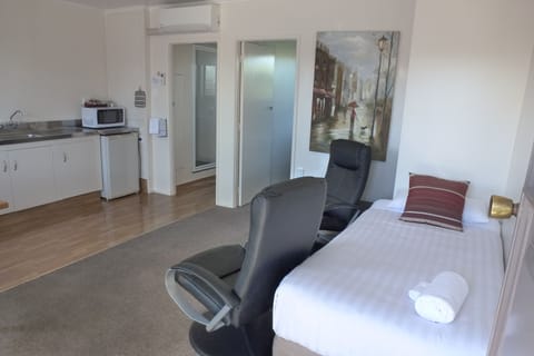 One Bedroom Unit | Laptop workspace, blackout drapes, iron/ironing board, WiFi (free)