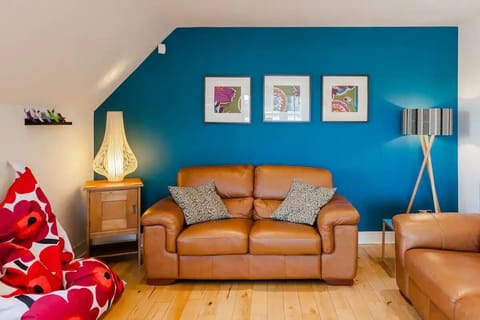 Stylish living room with ample seating. 