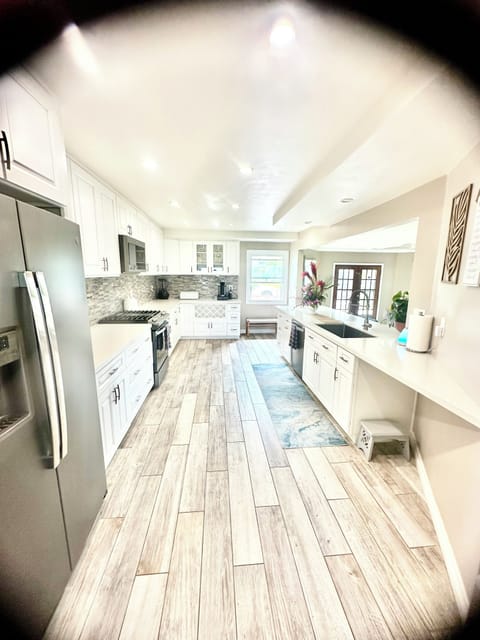 kitchen view from dining room nook
