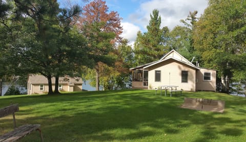 White Pine Cabin  is a 3 bed overlooking the lake and beach area. 
