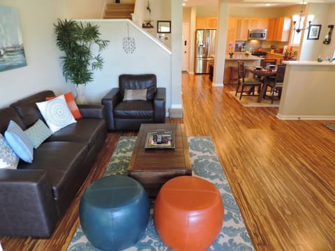 Main floor has open plan with lots of natural light.