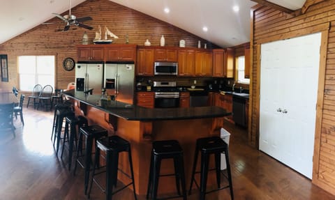 Large island in kitchen seating for 8