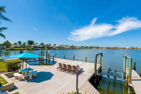 Southern Comfort Boat Dock with Oversized Lounge Area and Lifts
