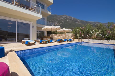 Large Private Swimming Pool with plenty of private outside space- mountain views