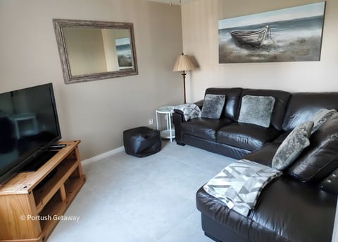 living room with 47in TV