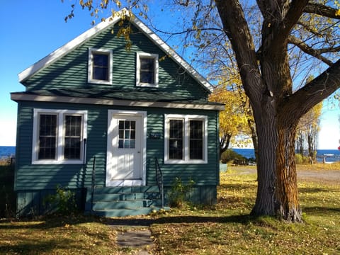 View of home, lake in background