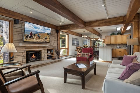 Spacious Living Area with Fireplace