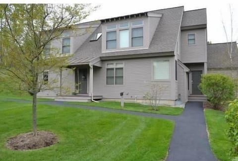 Outside view from the courtyard.  A common green space on the other side!
