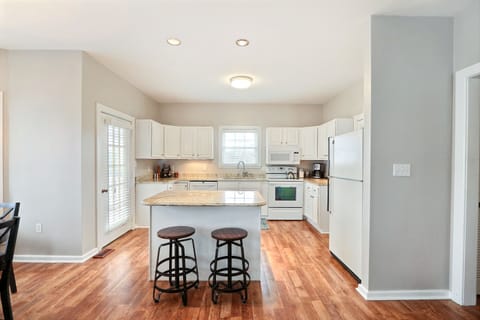 Kitchen island for preparing meals or entertaining