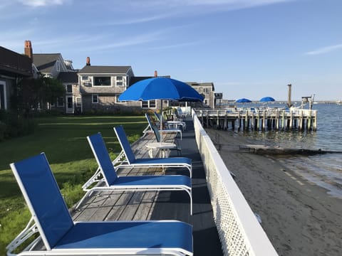 Our dock and deck looking toward our building