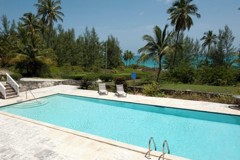 Allamanda's pool with the house behind it.