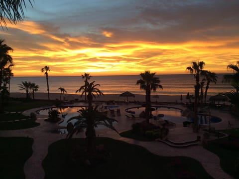 View from our balcony. Spectacular sunrise. 