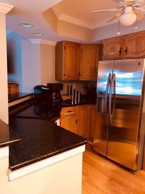 The kitchen is fully equipped with all items to prepare meals.