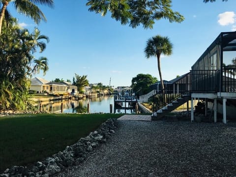 Big yard, private dock to tie up boat or fish, beautiful, wide, long water view!