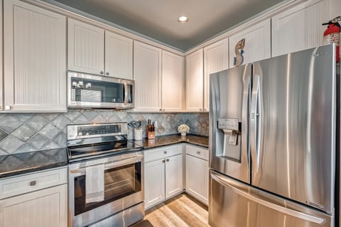 Kitchen is stocked with everything you need to make family meals.