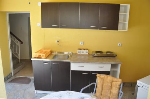 Fridge, oven, stovetop, cookware/dishes/utensils