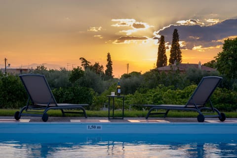 Sunset from swimming pool