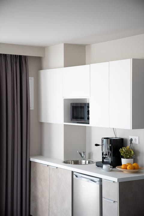 Penthouse Suite with City View | Private kitchen | Full-size fridge, eco-friendly cleaning products