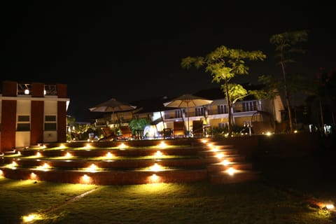 Outdoor banquet area