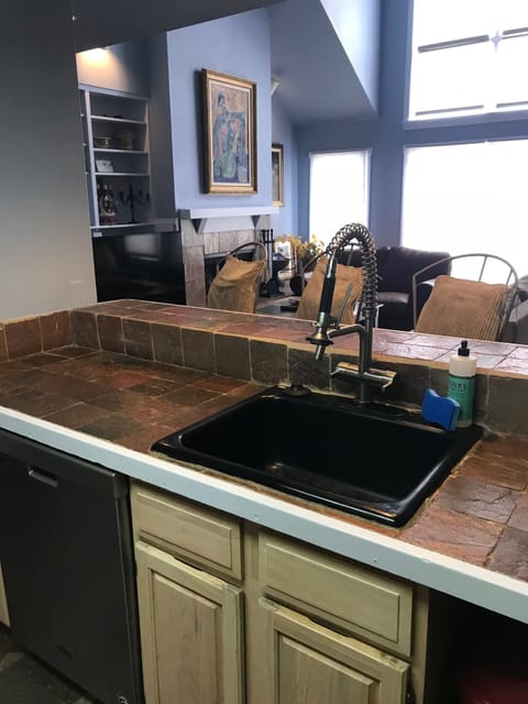 View of living area from kitchen
