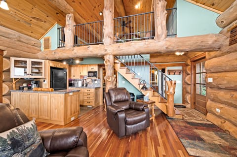 View looking into the cabin.  Entry door on right. 