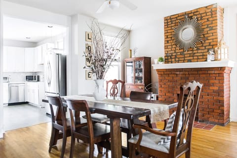 Dining room looking into the kitchen 