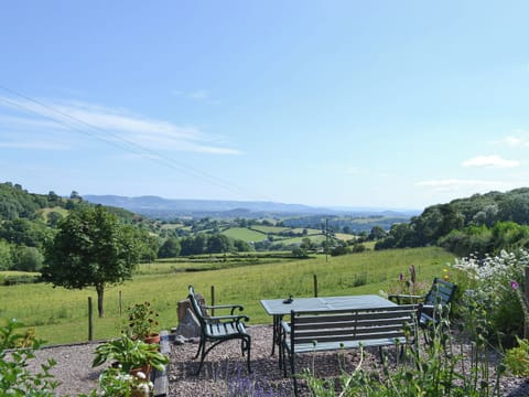 Sitting out area overlooking the beautiful Tanat Valley | Oak Cottage, Trefonen, near Oswestry