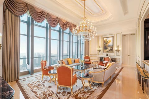 Presidential Suite, 1 Bedroom, Ocean View | Living room | 46-inch plasma TV with satellite channels, TV