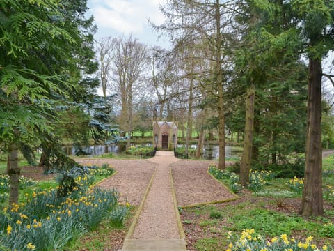 Quaint summerhouse situated on an island in the lake | Blaithwaite House - Blaithwaite Estate, Waverton, near Wigton