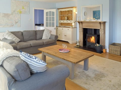 Generous lounge with wood-burner | Granary Cottage, Tattingstone, near Ipswich