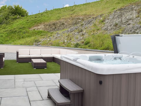 Relaxing Hot Tub and seating area | Trecift, Llangoedmor, near Cardigan