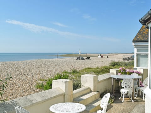 Sitting out area with sea view looking towards Selsey | Thalassa, Pagham, near Chichester
