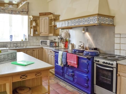 Well equipped kitchen with range and conventional ovens | Crogen Coach House, Bala