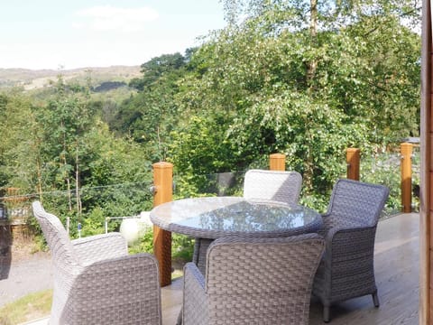 Relaxing furniture on balcony | Ransome Lodge, Water Yeat, near Coniston