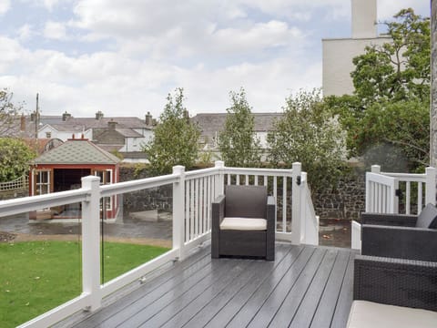 Raised decked area overlooking garden | Awelfa, Aberaeron