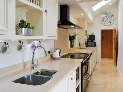 Galley-style kitchen | Bryn Hyfryd, Maenan, near Llanrwst