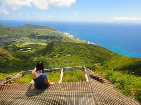 View from the top of the Koko Head hike! 180 degree view of Oahu.