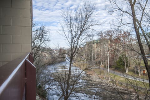 Peaceful balcony awaits....
Just one block off of the main st full of activities