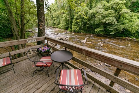 Back deck overhanging the Chattahoochee River