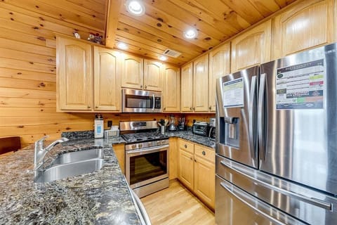 Large stainless steel French Door Refrigerator with icemaker