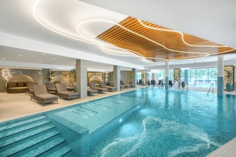 Indoor pool, outdoor pool, open 8:00 AM to 8:00 PM, sun loungers