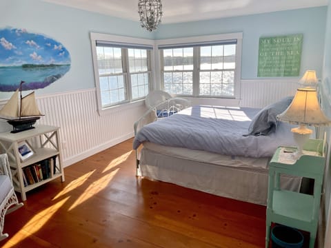 Primary Bedroom, King Bed, Facing Great Salt Bay with 220° water view