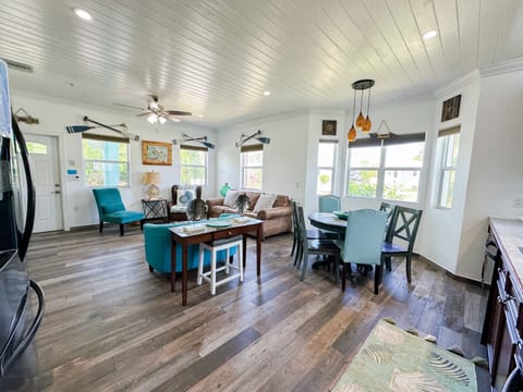 Spacious kitchen and living room