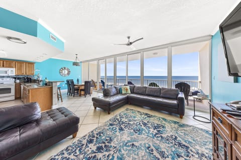30ft WALL OF GLASS - great view of the Gulf from inside and the private balcony.