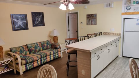 Sleeper sofa in living room. 