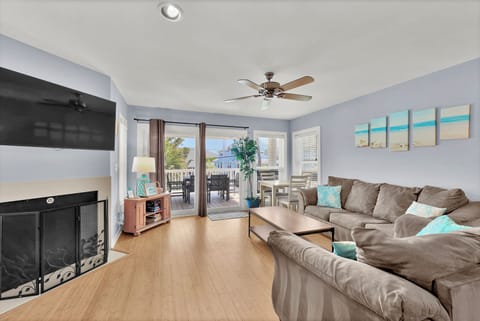 Living room with large deck