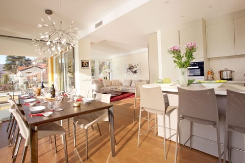 Fully air conditioned open plan living.